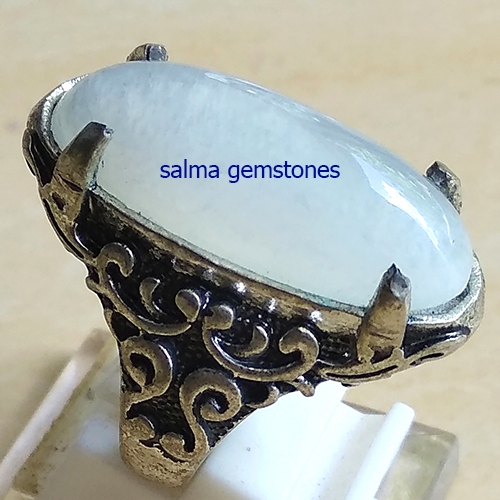 cincin batu akik pandan putih batu asli