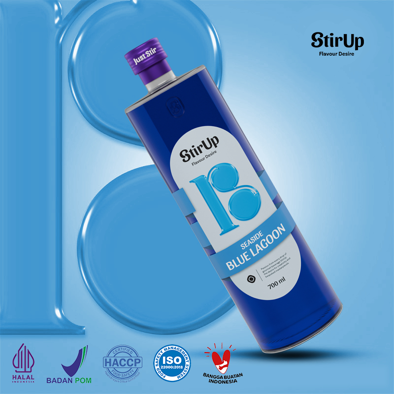 

StirUp Seaside Blue Lagoon - Gourmet Syrup Rasa Citrus - Glass