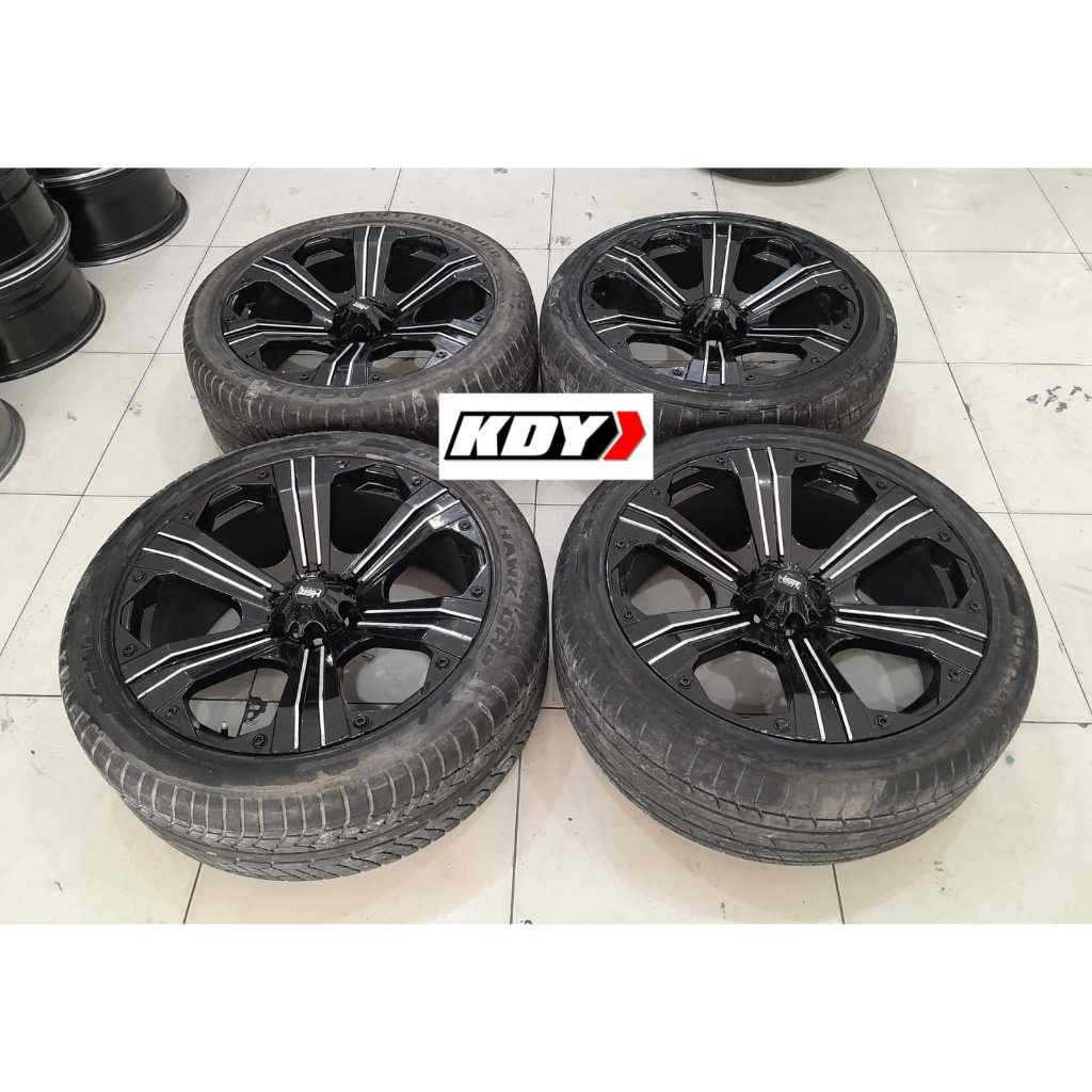 Velg Mobil Bekas HSR YAWOSI R22 Lebar 9,5 Hole 6X139 B/P PNP Mobil Pajero Fortuner Hilux Proton Dll 
