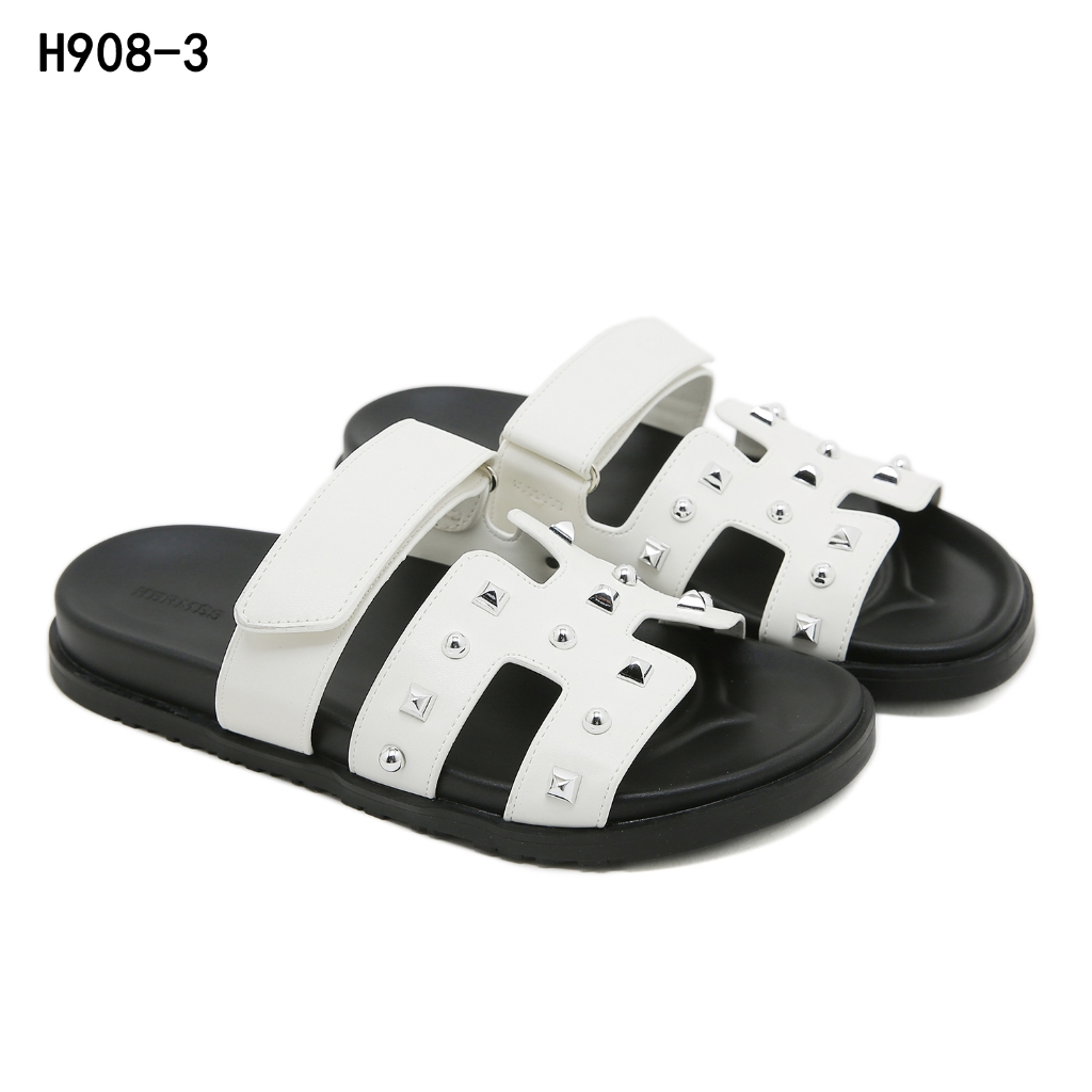 H908-3 Sandals With Studs Sandal Wanita Sandal Kremes Wanita Sandal Slip on Wanita Sandal Kremes Stu