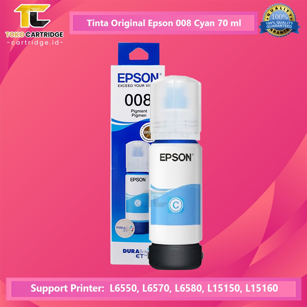Tinta Epsn 008 C13T06G100 Refill Tinta Printer L6460 L6490 L6550 L6580 L15150 L15160 L15180