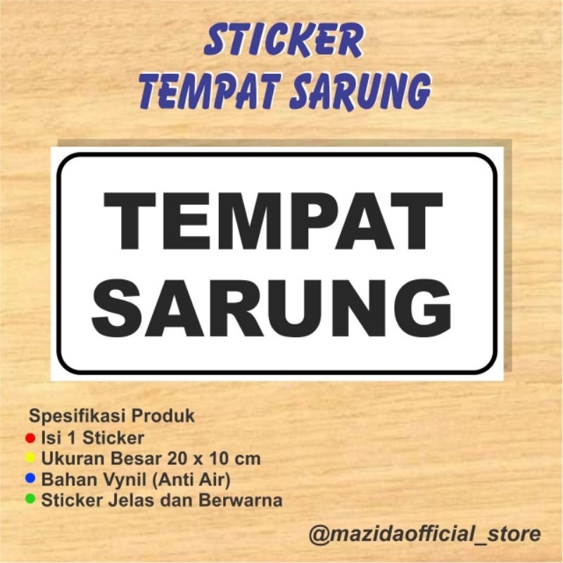 

Sticker Tempat Sarung Sajadah Masjid Mushola Putih Vynil Anti Air