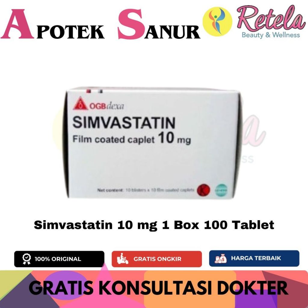 Simvastatin 10 mg  1 Box 100 Tablet