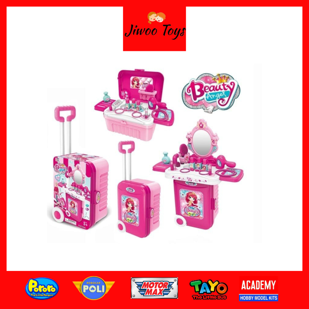 Pretend Toys Little Luggage Beauty Angel Set Light and Sound 3in1 Fashion Girls HW19116662 Mainan Ma
