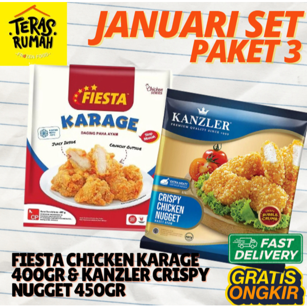 

PAKET JANUARI SET 3 - FIESTA CHICKEN KARAGE & KANZLER CRISPY NUGGET PAKET FROZEN FOOD