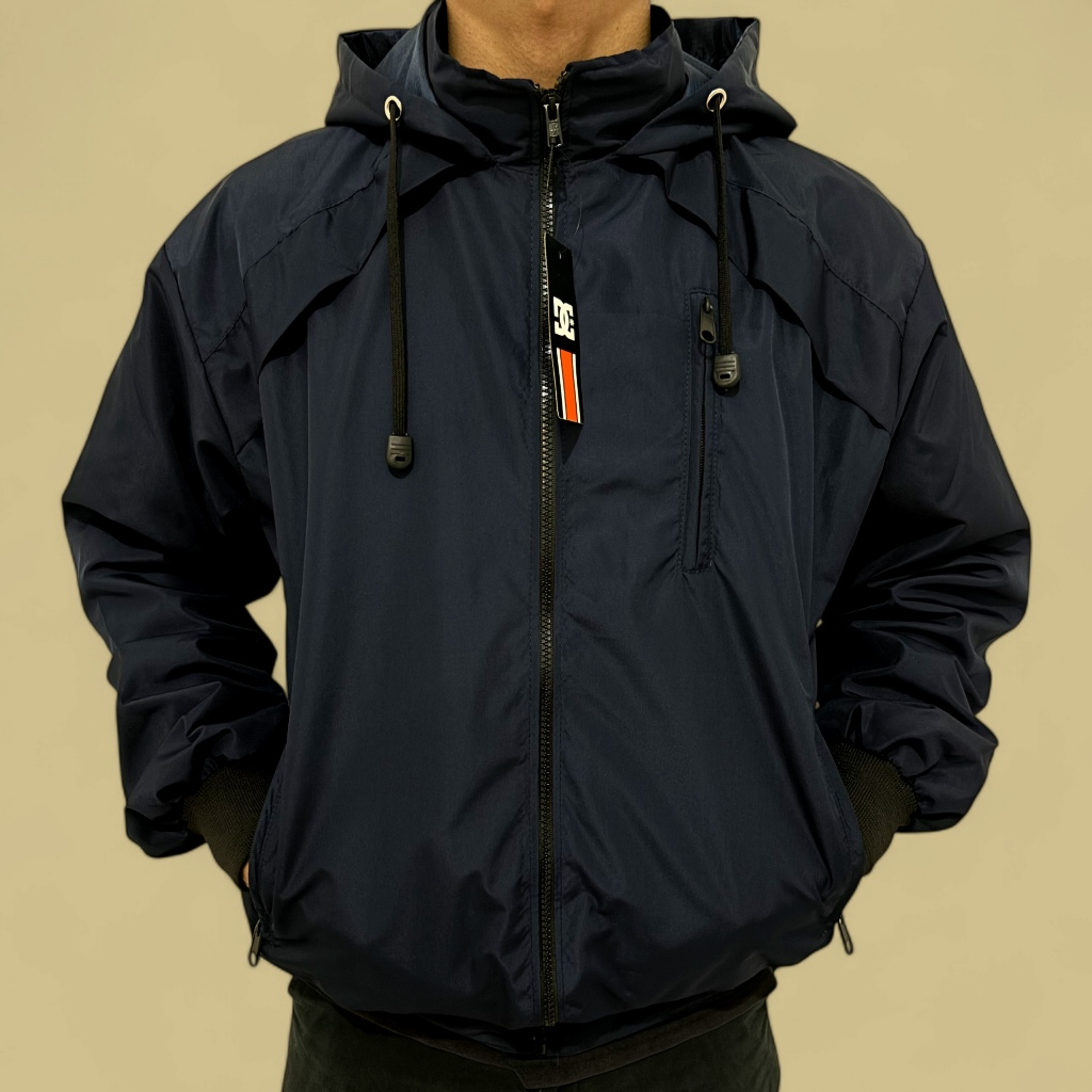 Yubi - jaket casual windbreaker, parasut /resleting tiga original