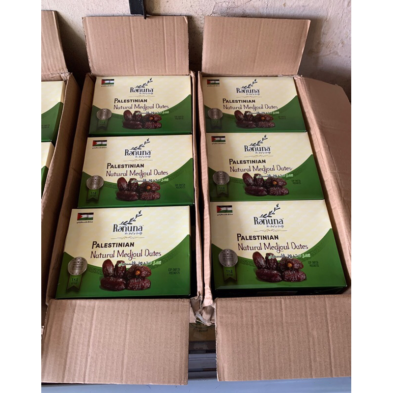 

Ronuna Madjouel Dates Palestine Natural 1kg Packing Box