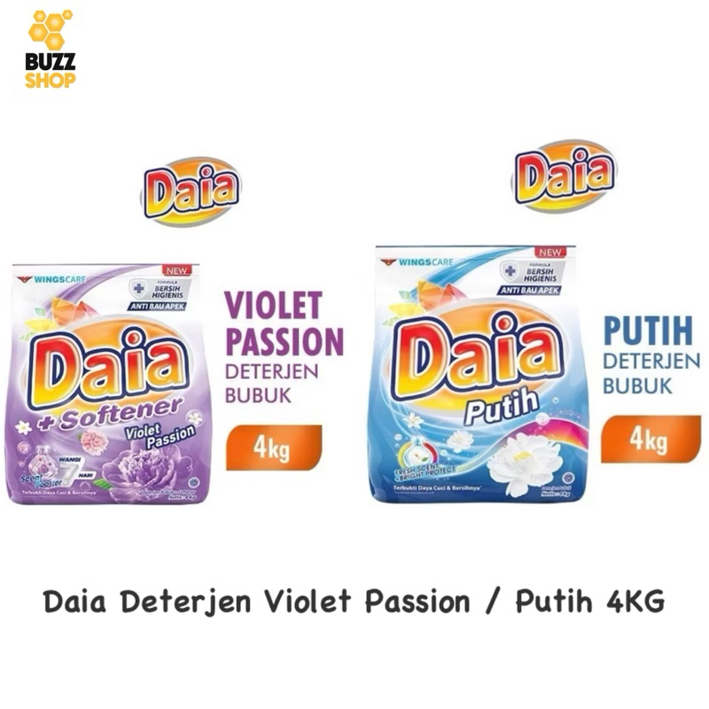 Daia Detergen Bubuk Violet Passion / Daia Putih - 4KG