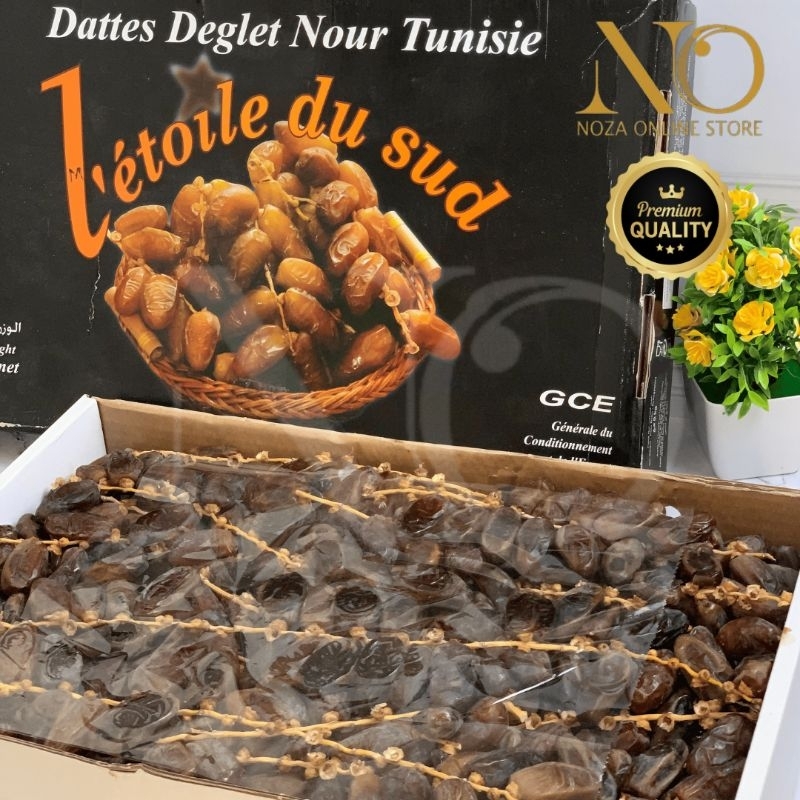 

Kurma Tangkai Tunisia Deglet Nour Dates 5 Kg Matang | Kurma Tunisia 100% Premium Organik