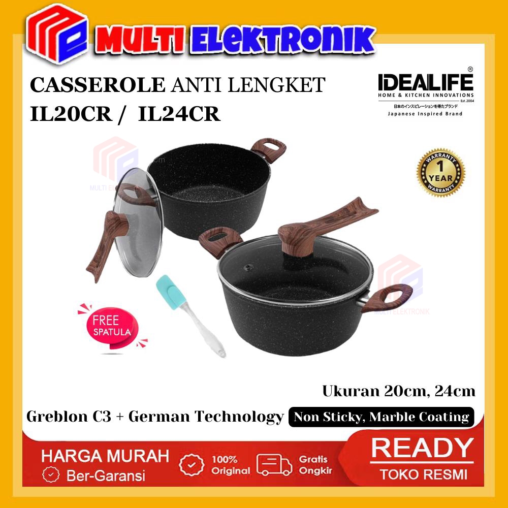 IDEALIFE Casserole Cookware - Panci Casserole Serbaguna