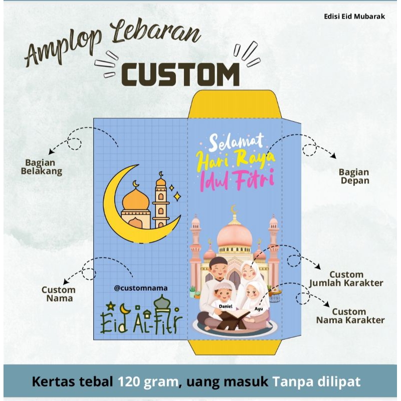 

AMPLOP LEBARAN CUSTOM NAMA DAN FOTO