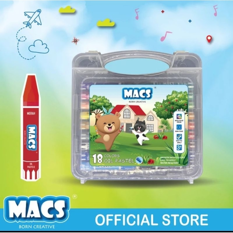 

NEW Crayon Oil Pastel 18 Warna MACS RBU