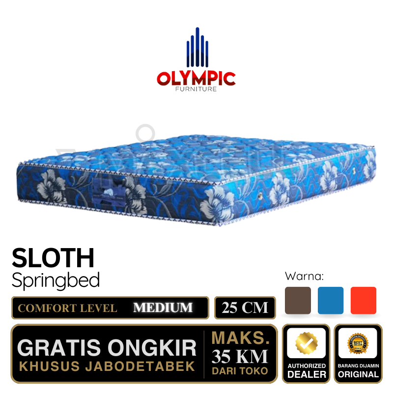 Kasur Springbed Murah Sloth Bearland Olympic 160x200 180x200 [Kasur Saja]