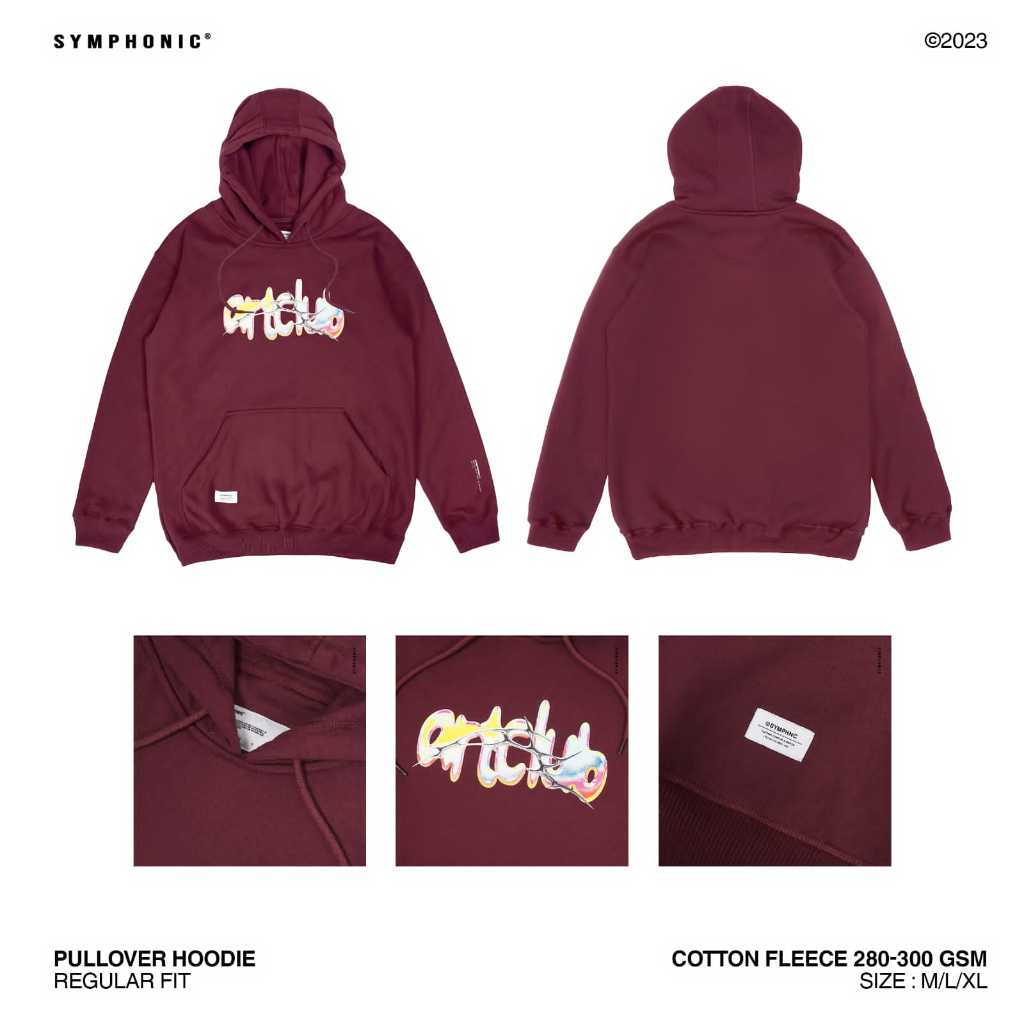 HOODIE SYMPHONIC HD ART COLOR MAROON