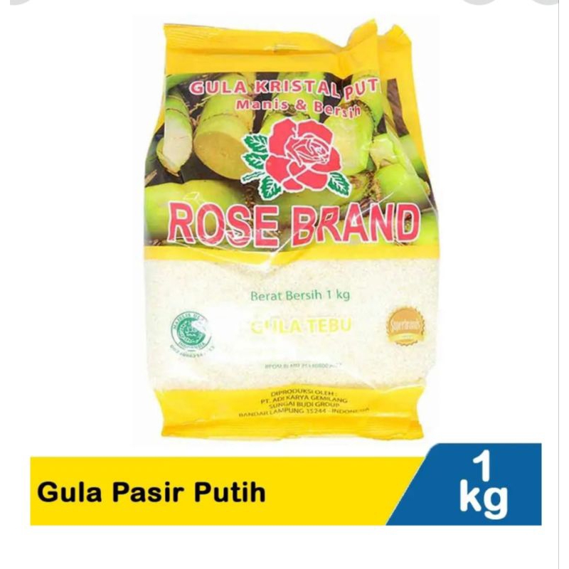 

Rose Brand Gula Pasir Putih Berat Bersih 1 kg