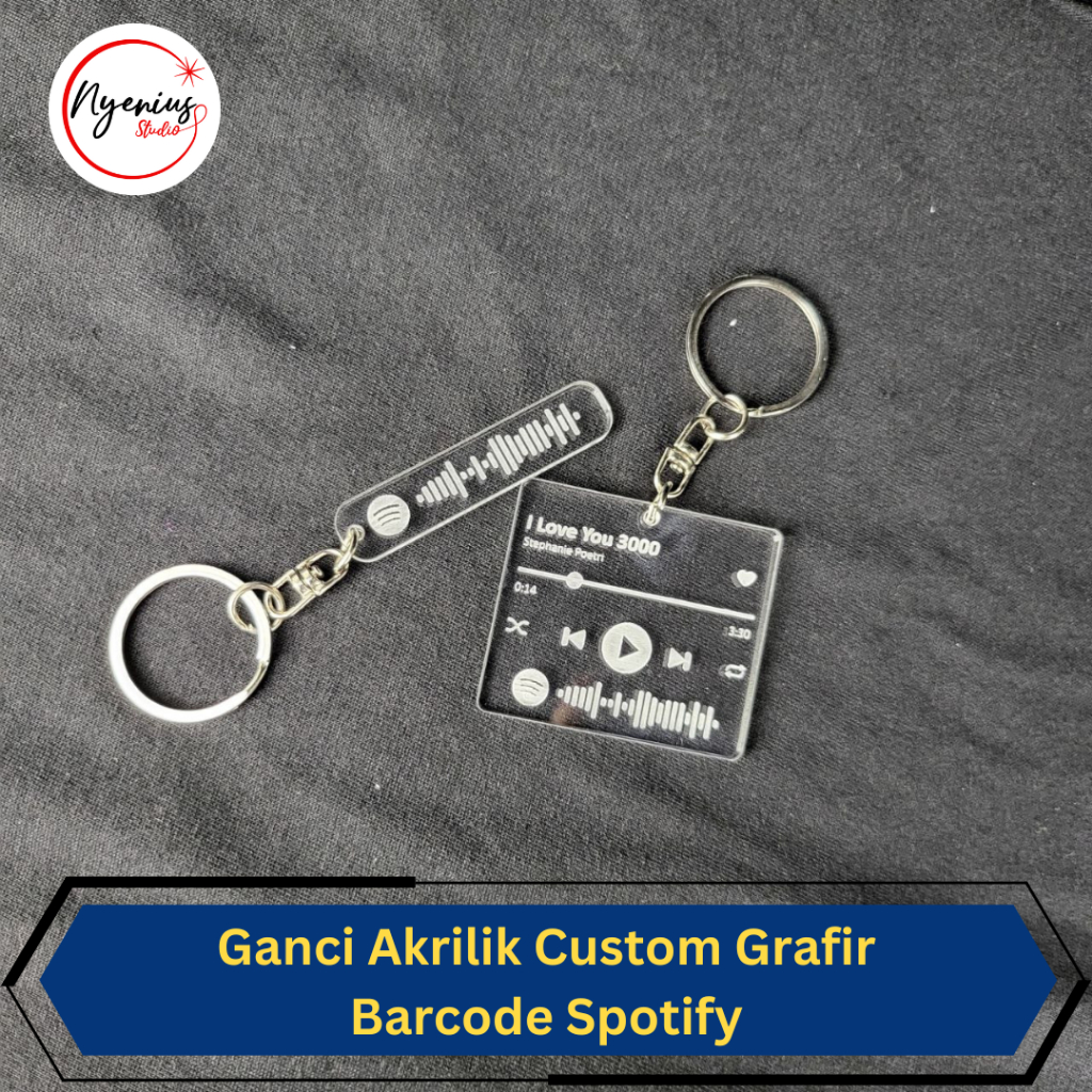 Gantungan Kunci Akrilik Custom Grafir Playlist Musik Spotify | Ganci Custom Murah