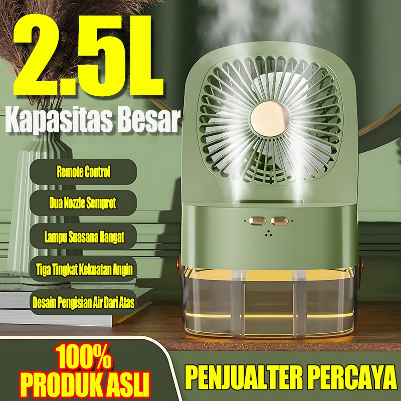 Pengganti Ac Ac Portable 2.5l Super Besar Tangki Air Remote Control Ganda Semprotan Ac Mini Kipas Ke