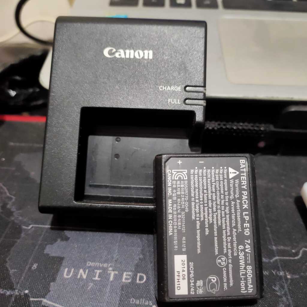 Bekas-Baterai & Charger Canon LP-E10 for 1100D, 1200D, 1300D