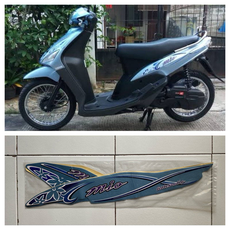 STIKER STRIPING MIO 2005 KEMBANG BIRU TELUR ASIN