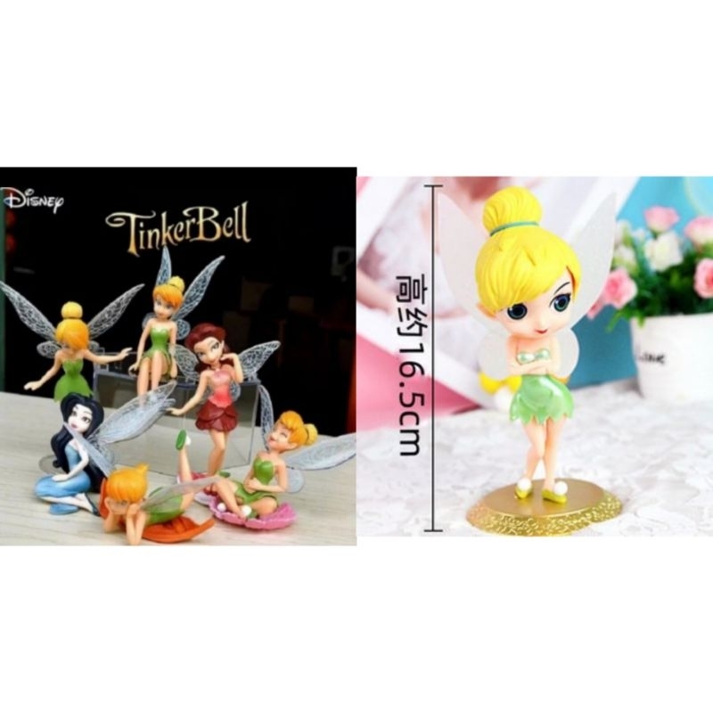 Topper Tinkerbell Set, Hiasan Kue Tinkerbell, Mainan Tinkerbell