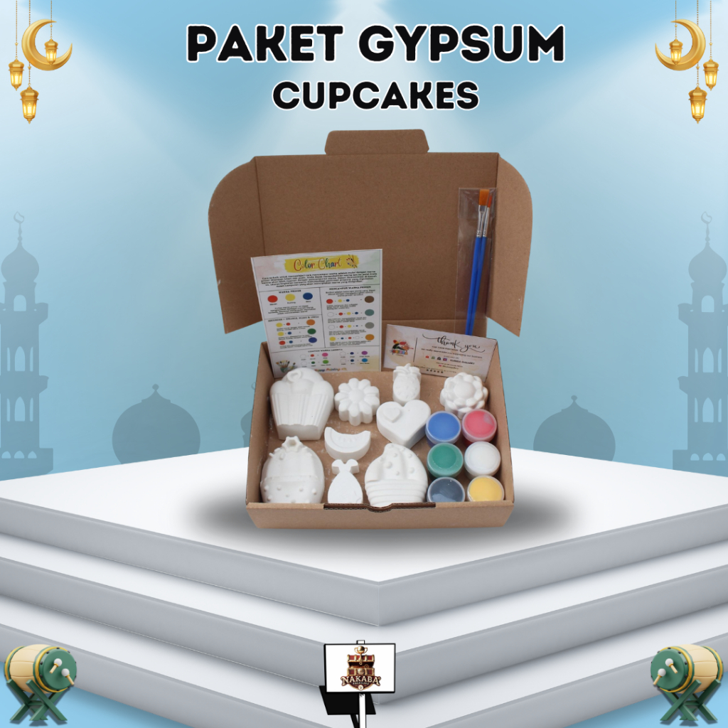 

Paket Lukis Gypsum Lengkap dengan Tema Cupcakes DIY I Mainan Edukasi Anak I Menggambar & Melukis