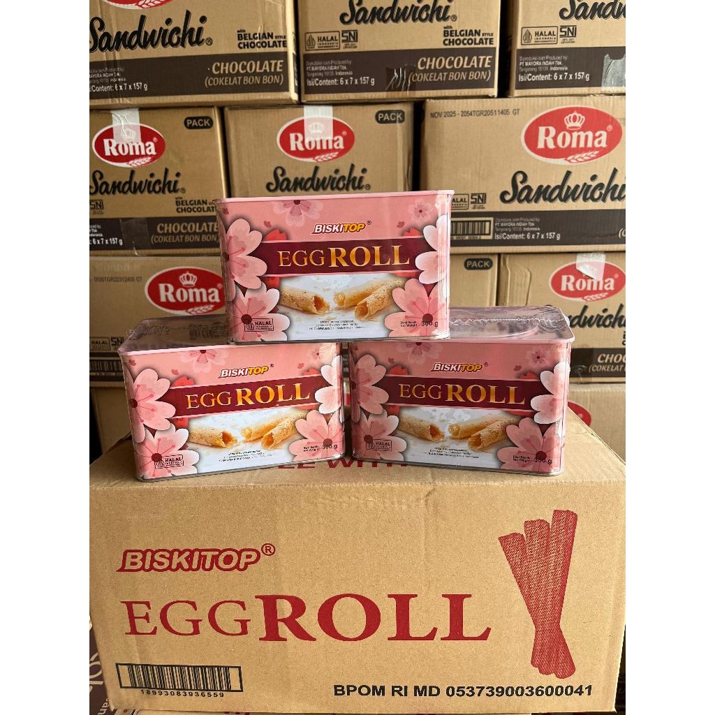 

biskitop egg roll 300 gram 1 dus isi 6 kaleng