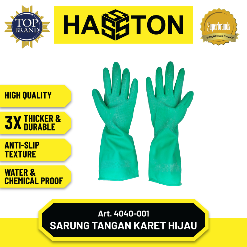 Hasston Sarung Tangan Karet Hijau / Rubber Gloves (4040-001)
