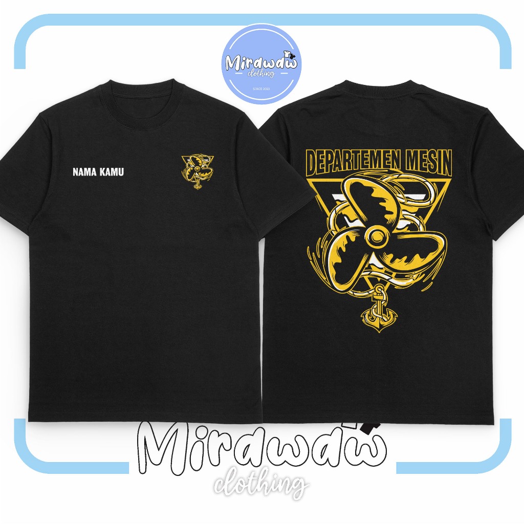 Kaos Departemen Mesin Baling Baling Kapal Jangkar Pelaut Gratis Nama Kamu Baju Distro