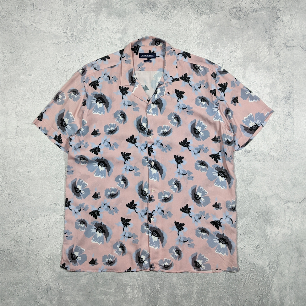 ZARA MAN Open Collar Shirt Kemeja Pria Second