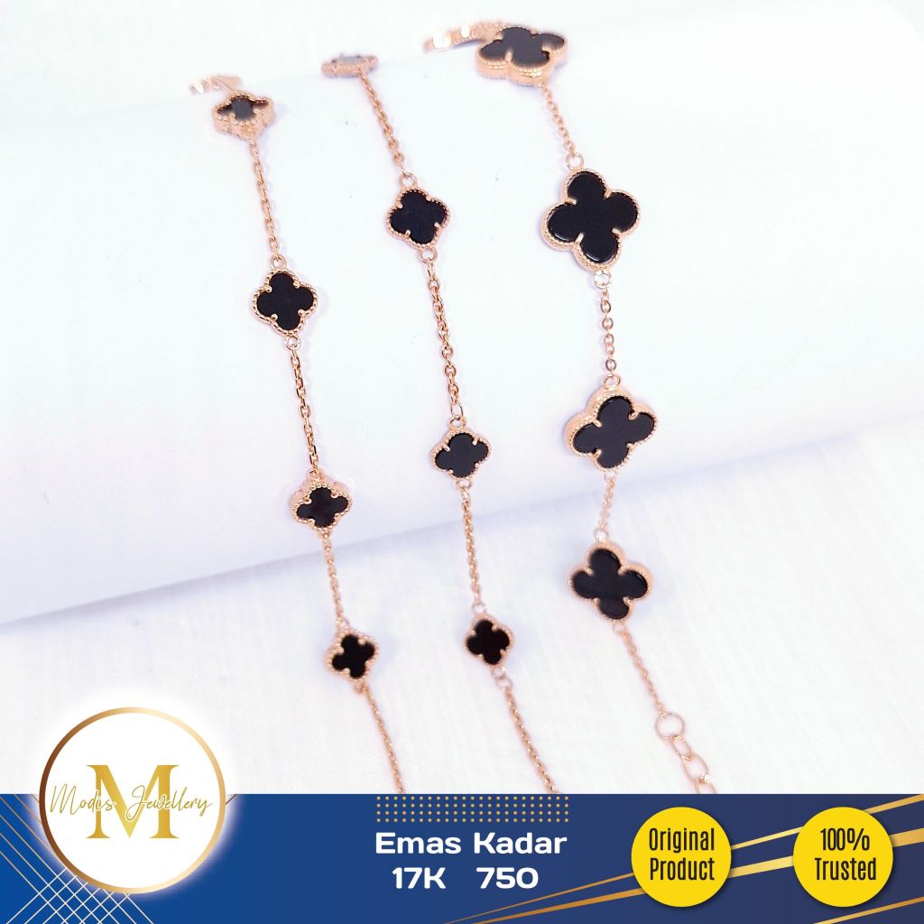 MODIS JEWELLERY - Gelang Clover Italy Rosegold - Emas 17k  750