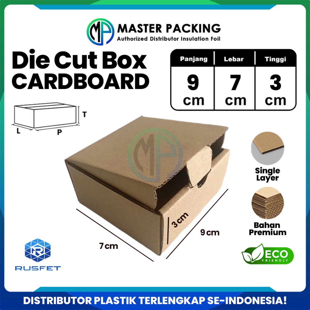 

DieCut Box Kardus Packing 9 X 7 X 3CM Rusfet Kotak Box Hampers Cardboard Dus Polos Harga Ecer