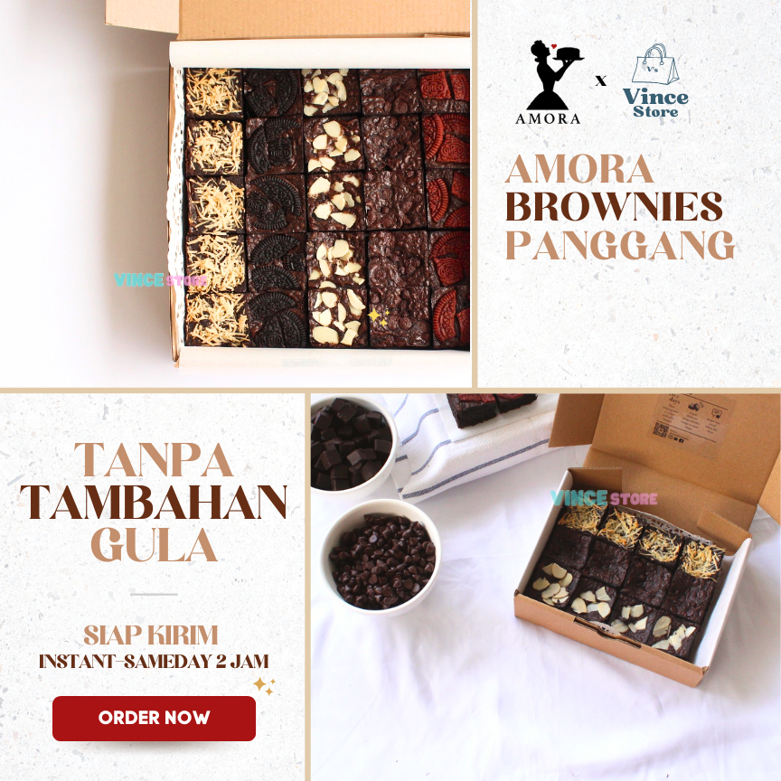 

Fudgy Brownies 20x20 cm (Tanpa Gula Tambahan) - Chocolate By Amora
