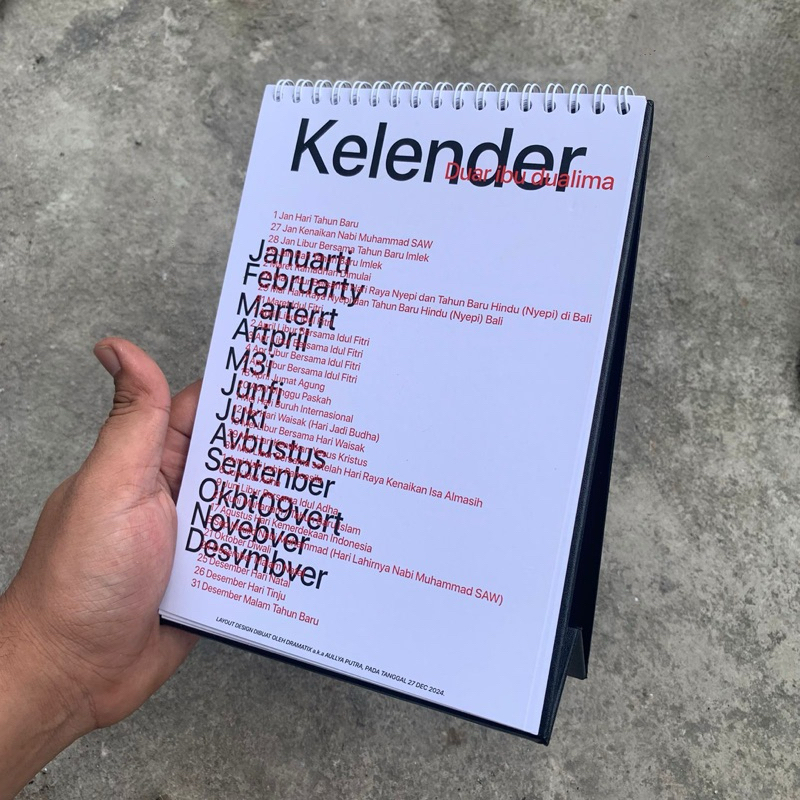 

Typo" Kalender Meja 2025