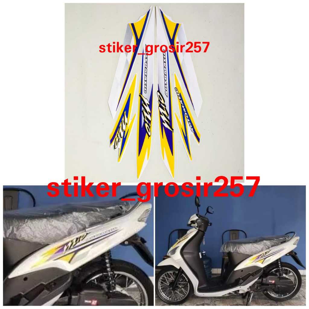 STIKER STRIPING & LIS BODY MIO SPORTY BENDERA 2004 PUTIH