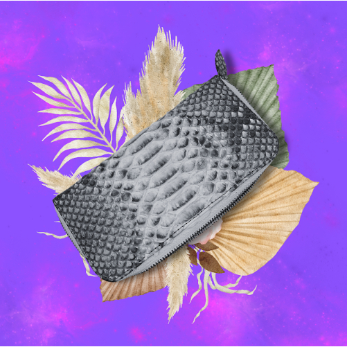 Dompet Panjang Wanita Bahan Kulit Ular Asli Elegan Woman Fashion Simpel Kualitas Premium