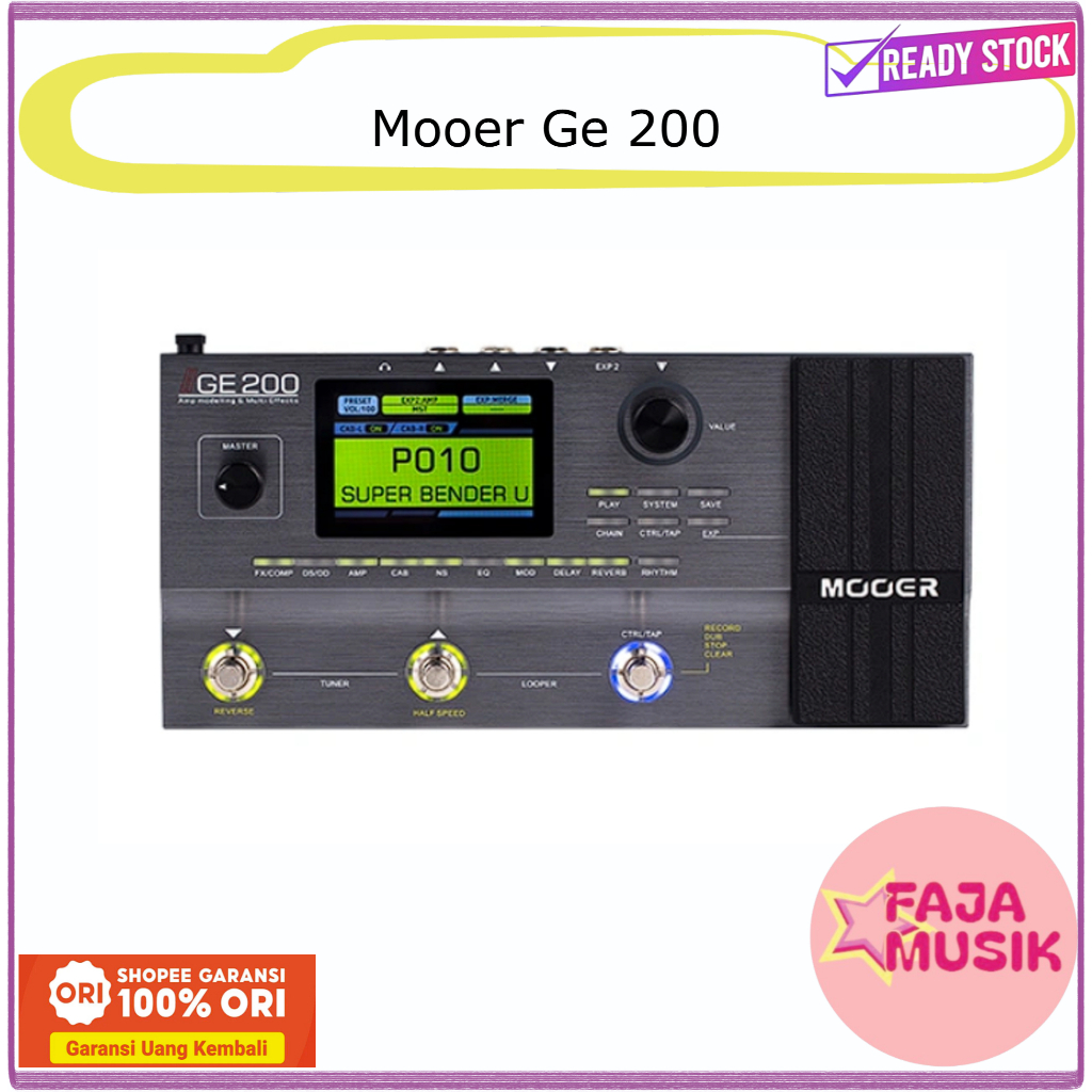 Efek Gitar Mooer GE-200 / GE 200 / GE200 Multi Effects And Amp Modelling