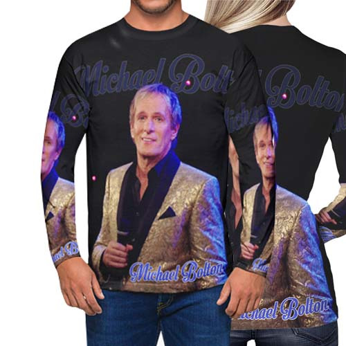 Michael Bolton Tshirt Tangan Panjang Fullprint Unisex Casual Bahan Polyester Jersey New Premium Jers