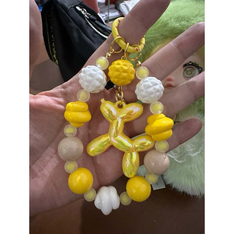 Yellow Poodle phone/bag charm