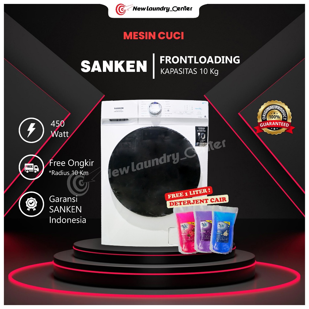 Mesin Cuci SANKEN 10 Kg Frontloading