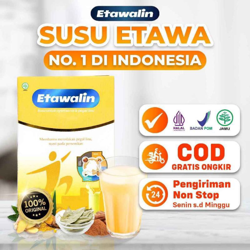 

Etawalin - Susu Kambing Alami Mengatasi Asam Urat Nyeri Sendi Dan Tulang Original 1 Box