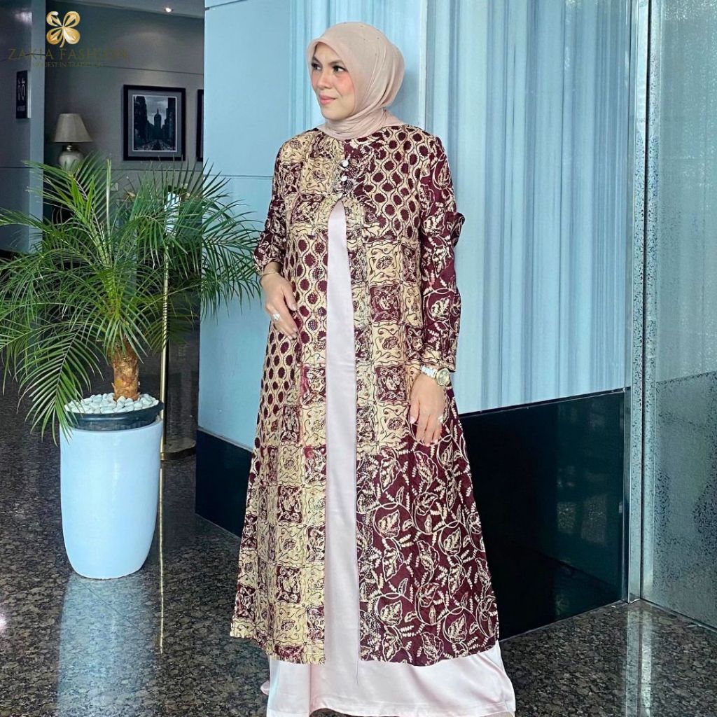 Zakia Fashion - Gamis Viscose Mix Armani Silk | Baju Gamis Wanita | Baju Lebaran Muslim Wanita