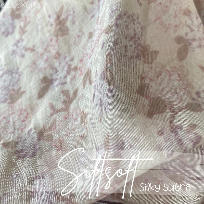 kain katun silky motif/kain silky sutra/kain katun silky sutra/kain motif cantik/kain motif bunga