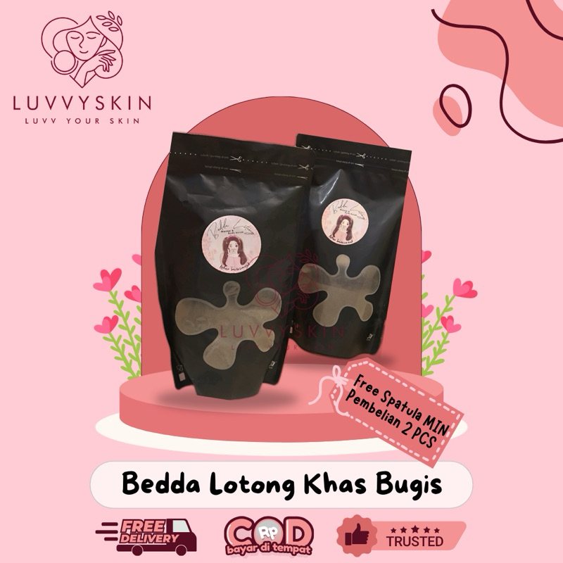 (Free Spatula Min 2 Pcs) Bedak Lotong | Bubuk Lulur Tradisional Khas Bugis Bedda Lotong | Lulur Menc