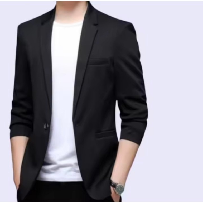 BIG SALE JAS PRIA KOREAN JAS BLAZER KOREA SIZE L SIZE XL BAHAN KATUN DRILL ADA KANTONG KANCING 1 JAS