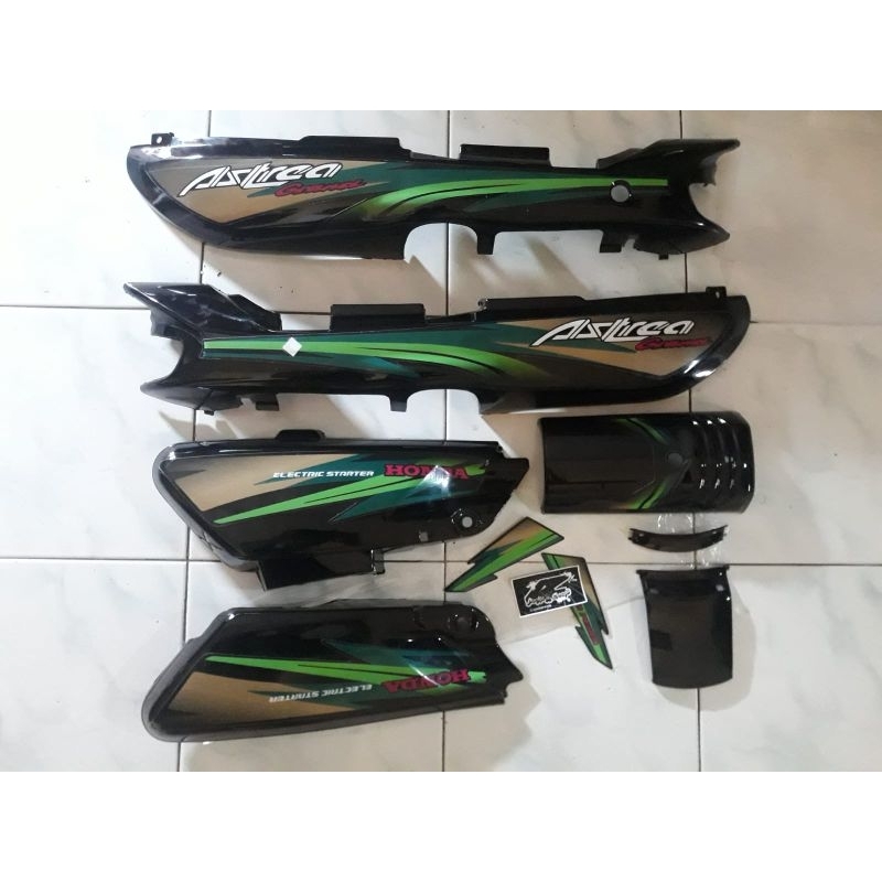 Cover body honda astrea grand 96 hijau komplit box aki dan panel dasi depan