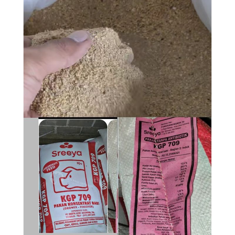 SREEYA KGP 709 KONSENTRAT BABI grower-finisher pakan ternak 500gram