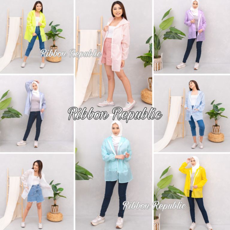 Koleksi Terbaru Jaket Parasut Semi Transparan Wanita Model Panjang Long Coat Anti UV Matahari Casual