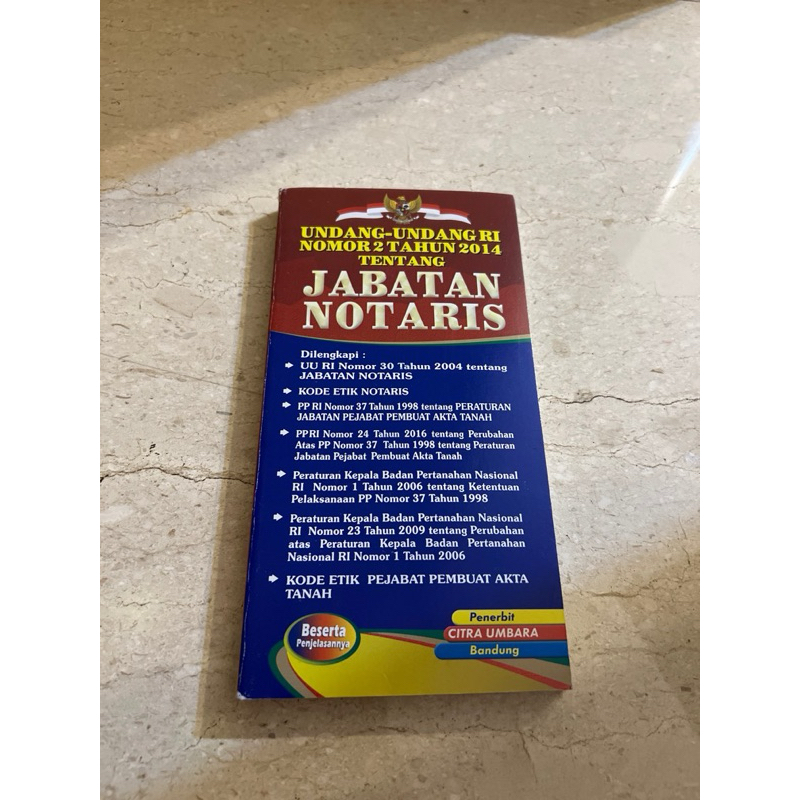 BUKU HUKUM Jabatan Notaris, Ilmu Hukum, Penelitian Hukum, Hukum Adat, HKI, Hukum Pidana
