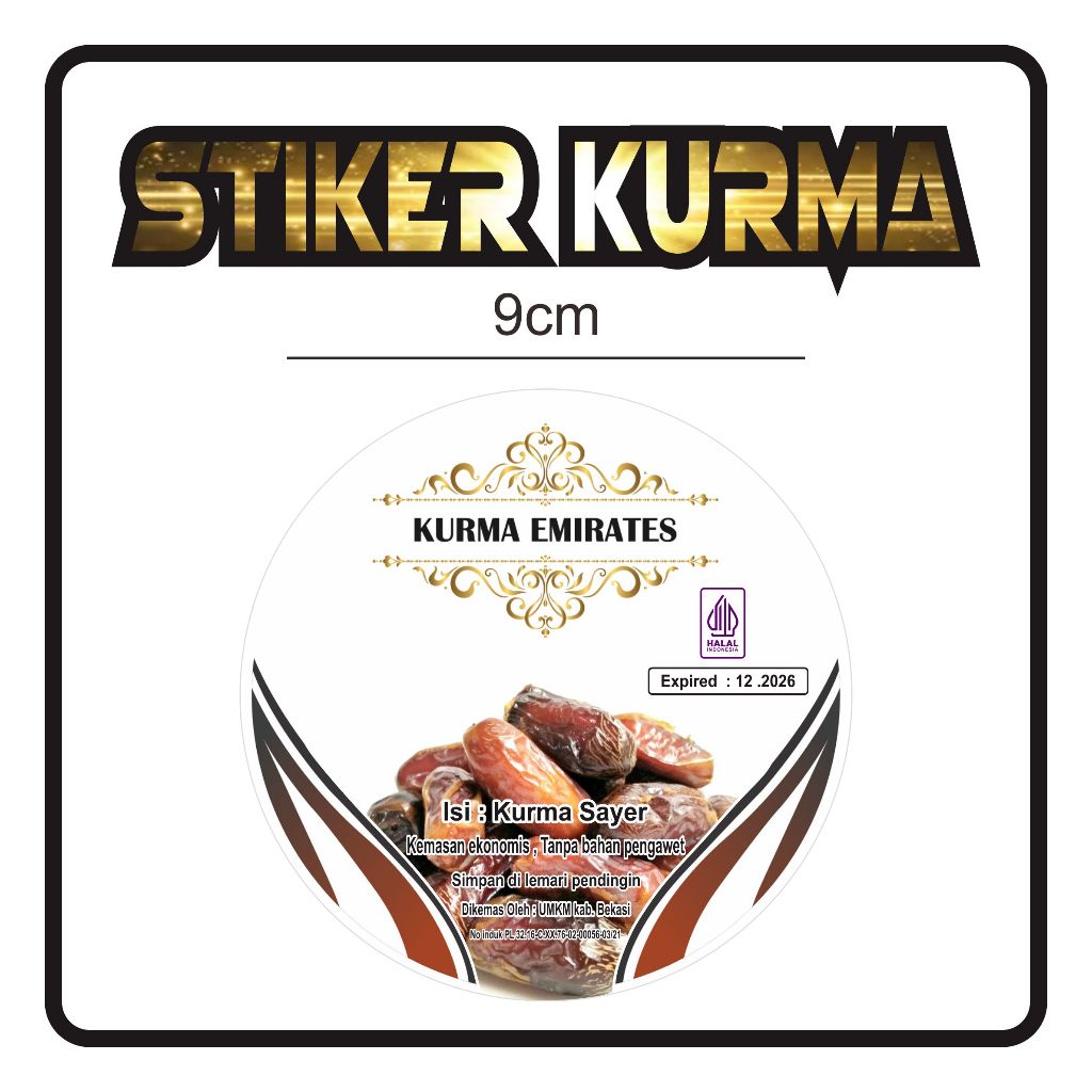 

BRAND KURMA PILIHAN Stiker Kemasan Lebel