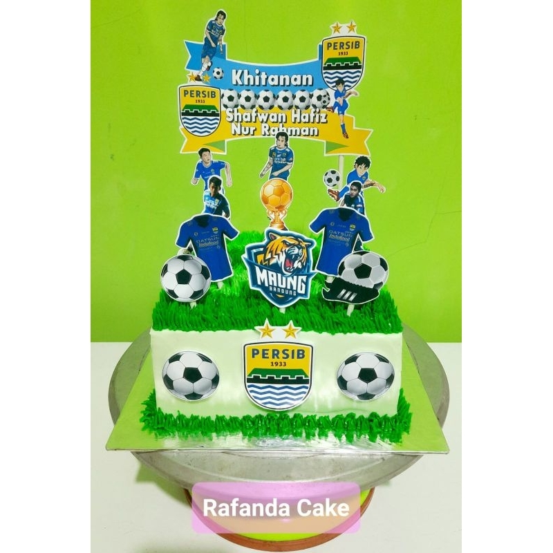 Topper kue ulang tahun sepak bola club persib viking bobotoh